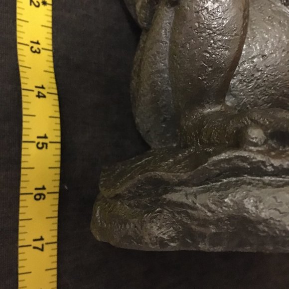 Garden Statue Gunmetal Grey 'See, Hear, Speak No Evil' Frog Totem - Picture 10 of 10